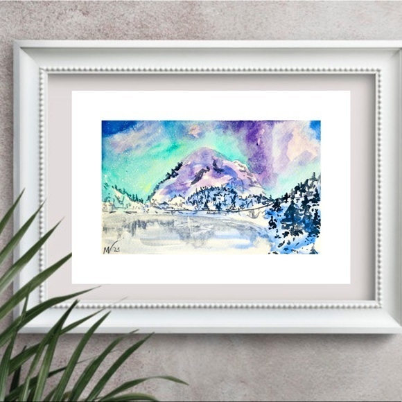 Original Painting Mountain Watercolor California - Picture 8 of 10